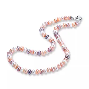 Natural Freshwater Long Multi-Colored Pearl Necklace