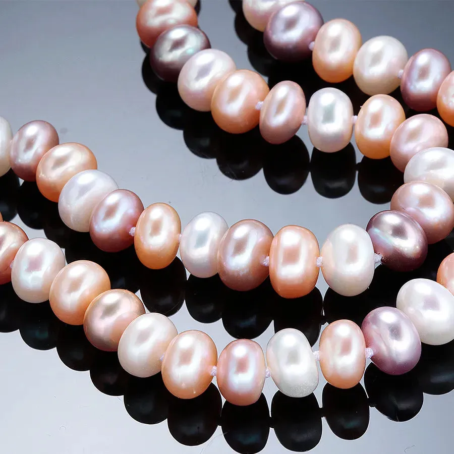 Natural Freshwater Long Multi-Colored Pearl Necklace