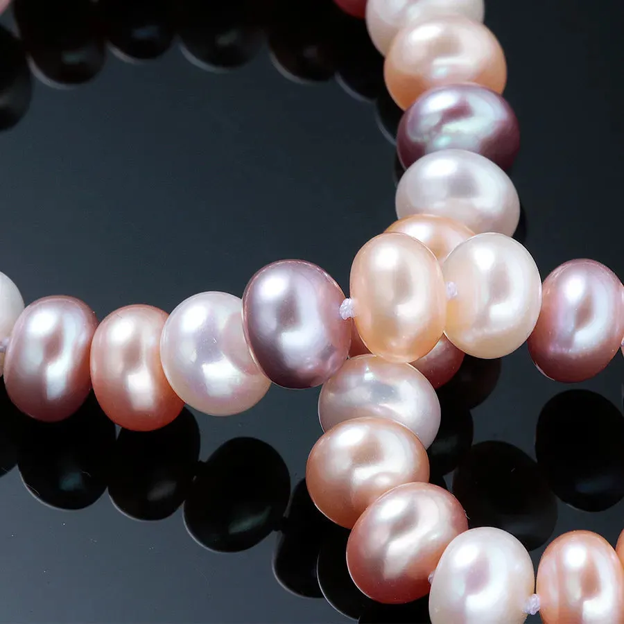 Natural Freshwater Long Multi-Colored Pearl Necklace