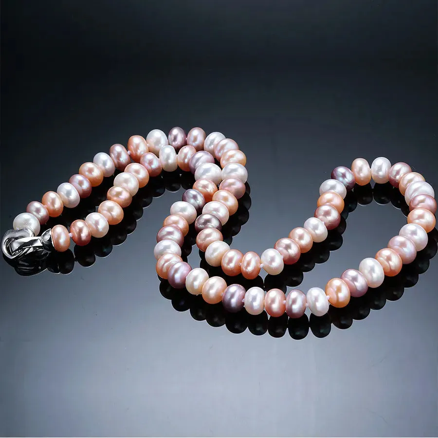 Natural Freshwater Long Multi-Colored Pearl Necklace