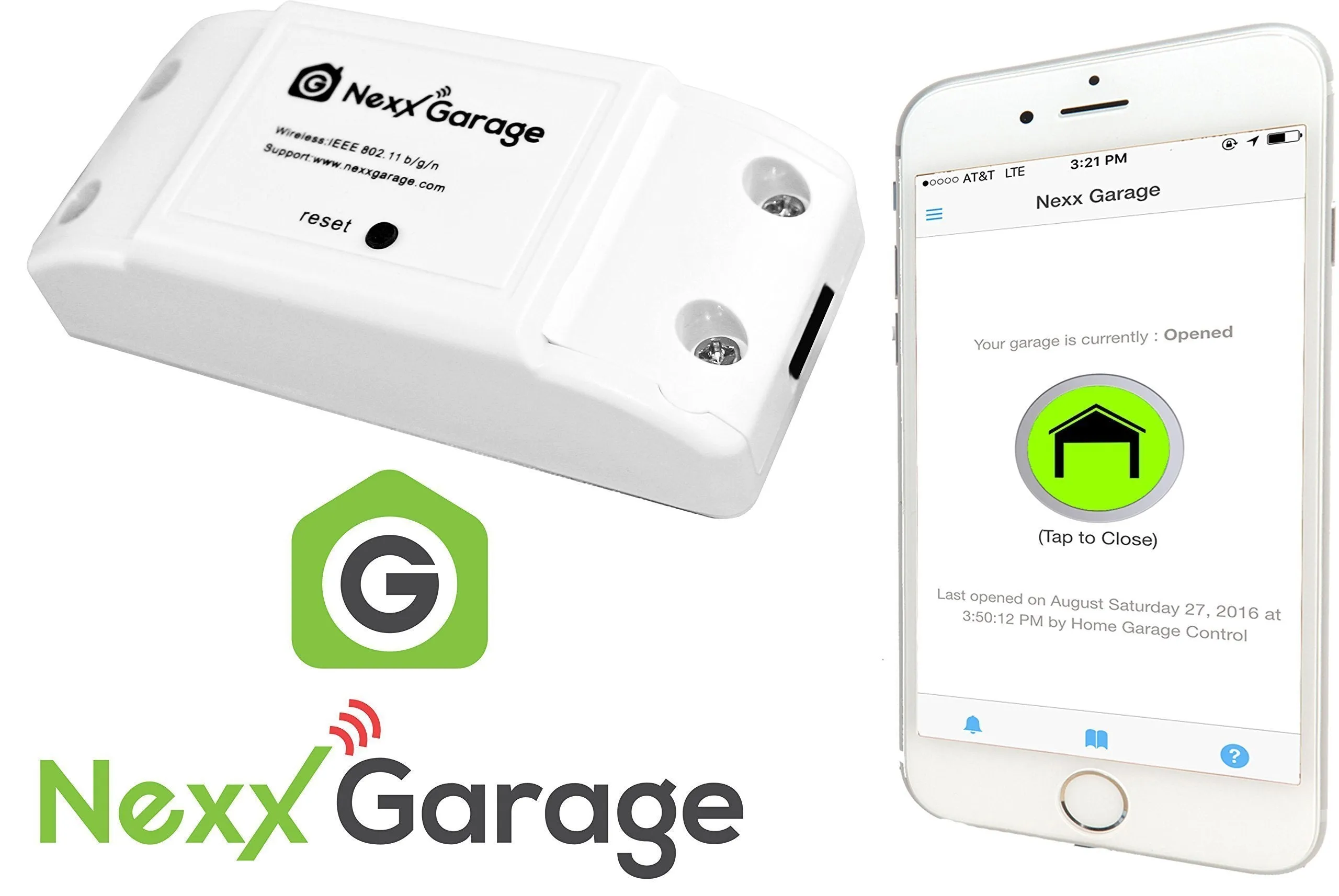 NEXX Garage NXG-100 NXG Remote Compatible Door Openers - Control Using Smart Phone, Amazon Alexa and Google Assistant Enabled Devices, White