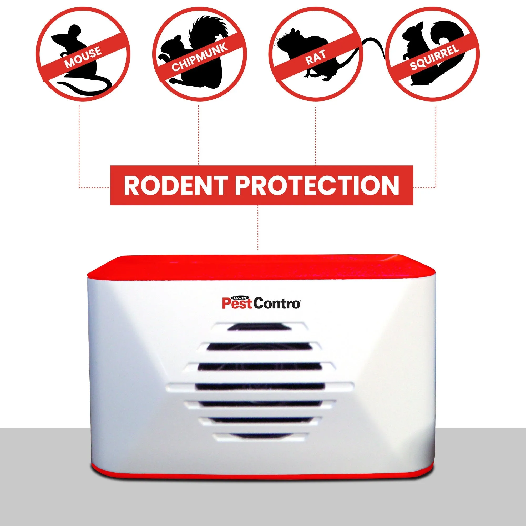 PestContro Portable Ultrasonic Rodent Repeller, Cordless Non-Lethal Pest Control for Insects Mice Rats Squirrels Bats Spiders Roaches, Use in Kitchen Office Garage Basement Shed Storage Attic