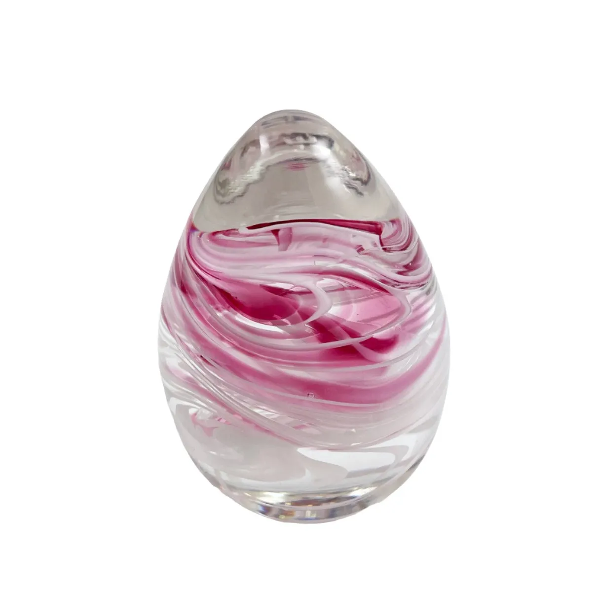 Pink Art Glass  Paperweight Egg Joe Rice