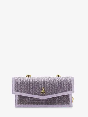 Pochette a spalla leather strass lilac