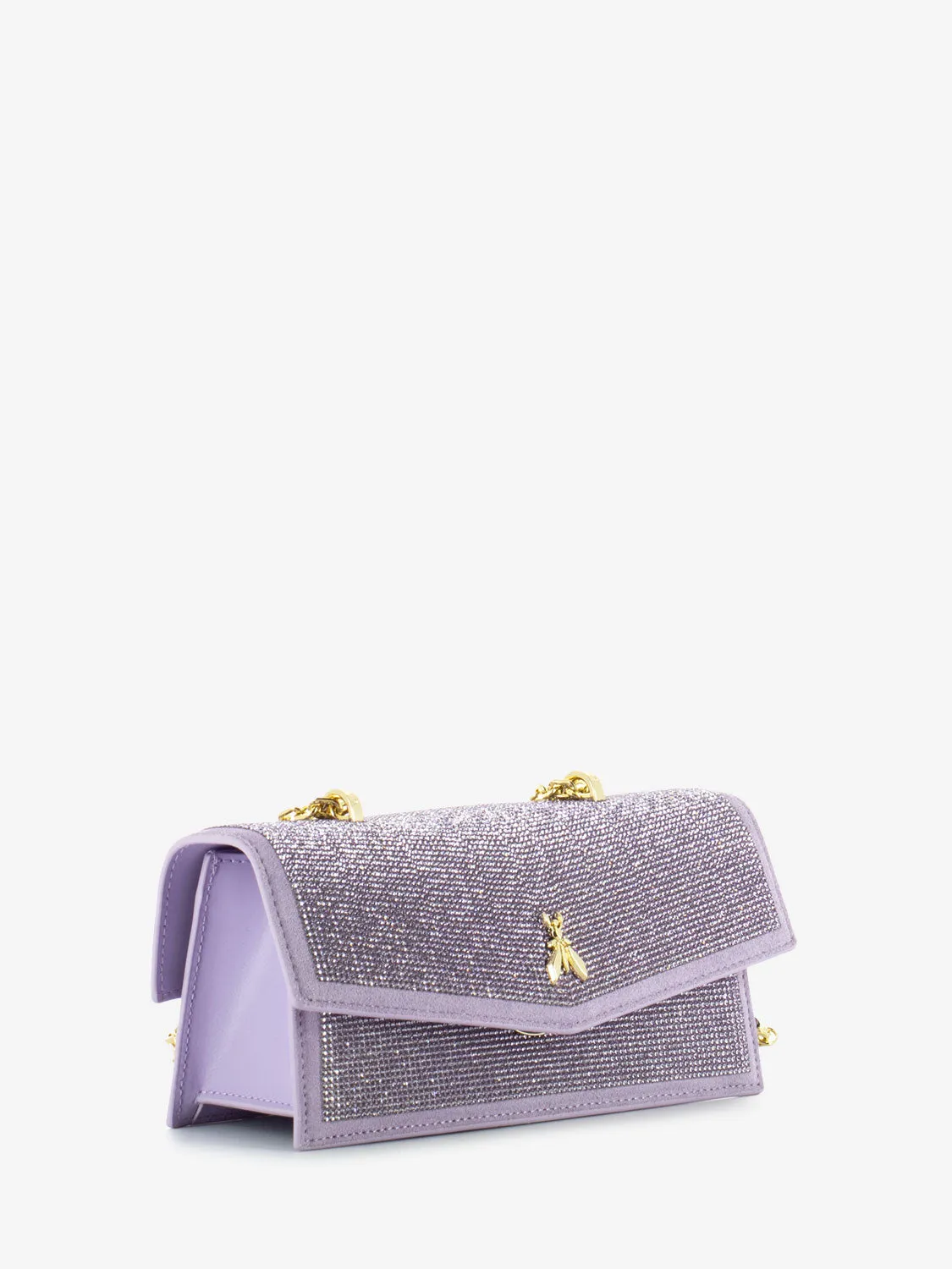 Pochette a spalla leather strass lilac