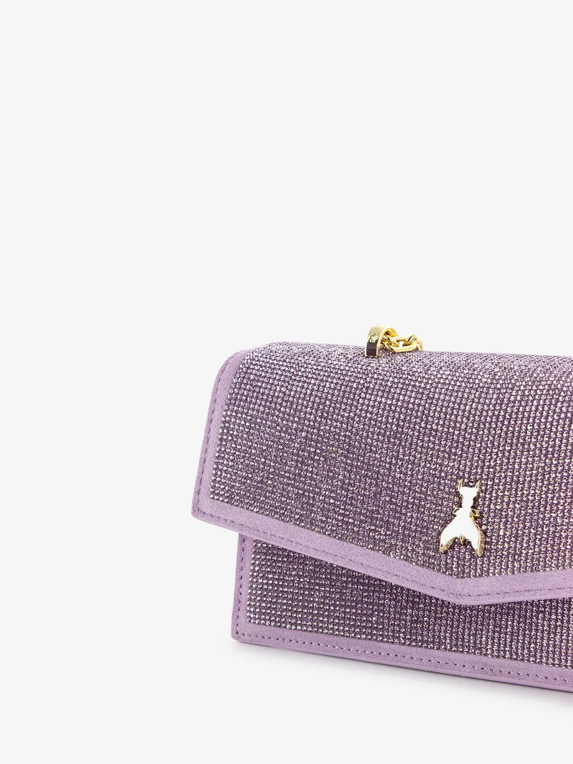 Pochette a spalla leather strass lilac