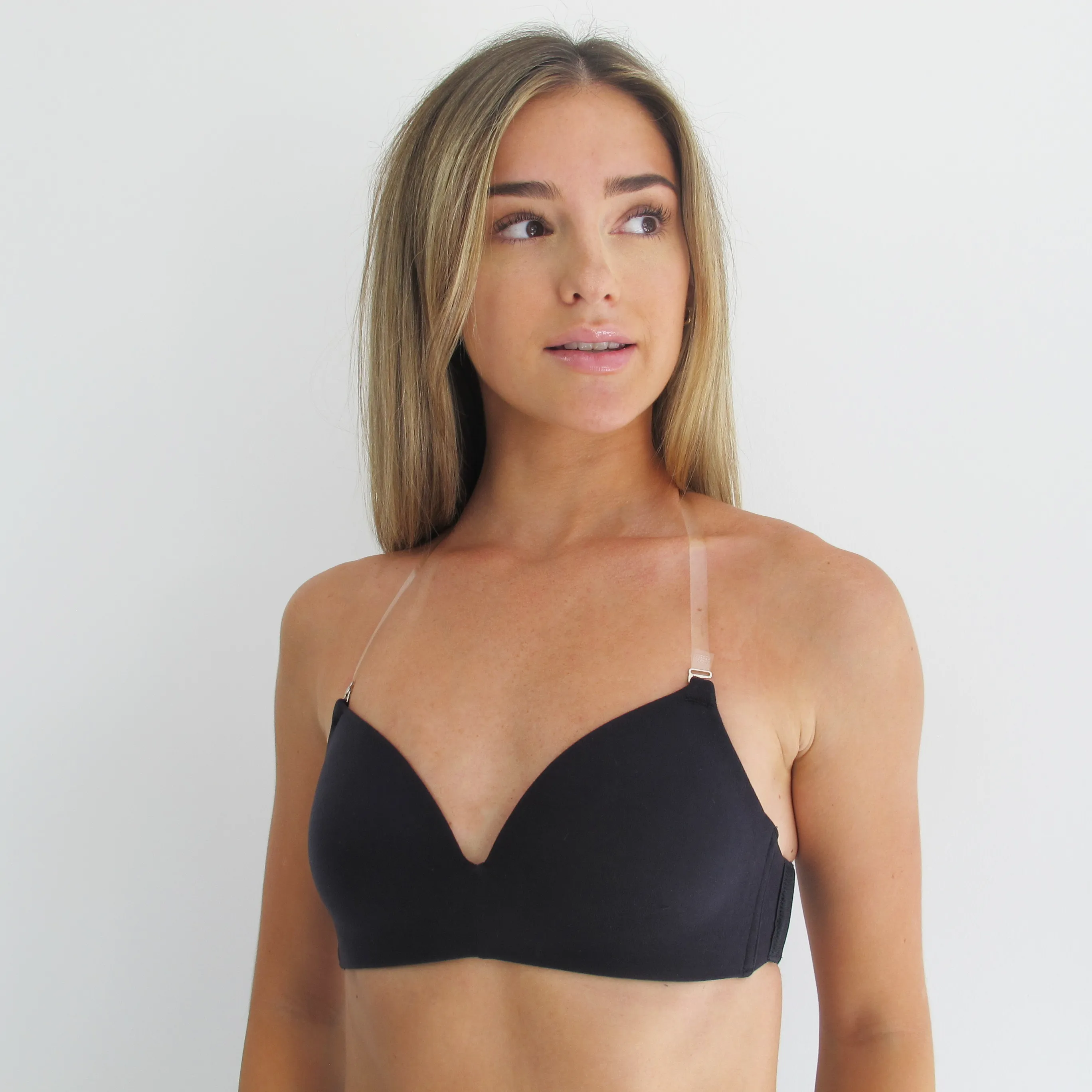 Rosanna Wire-Free Black & Clear Customizable Bra Set