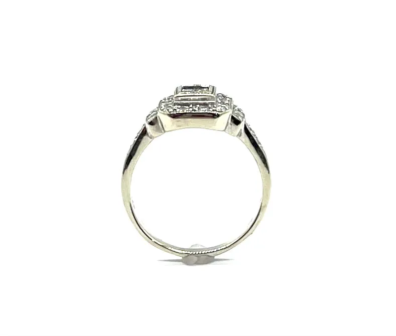 Square Diamond Halo Ring