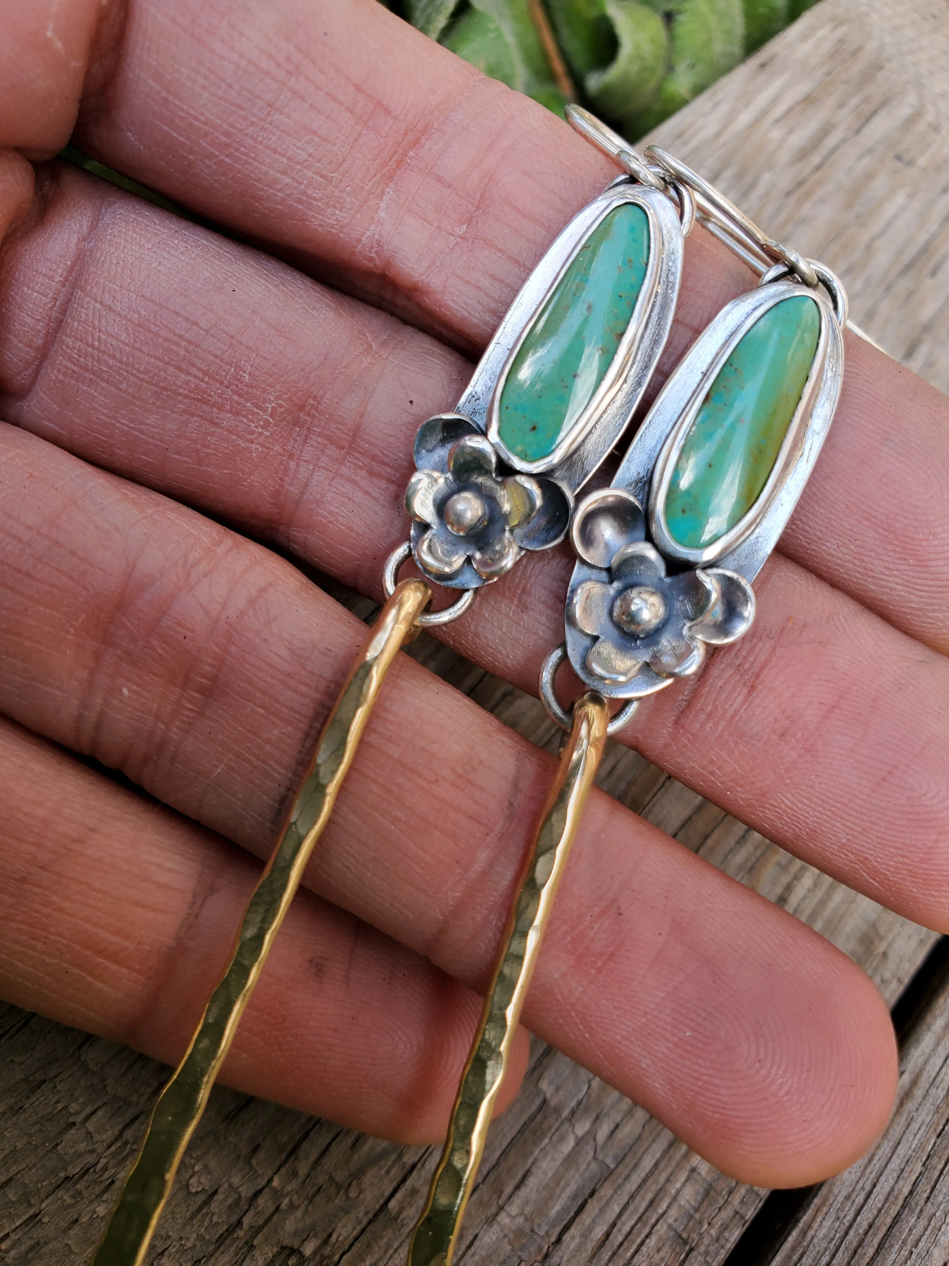 Turquoise Whimsey Long Earrings