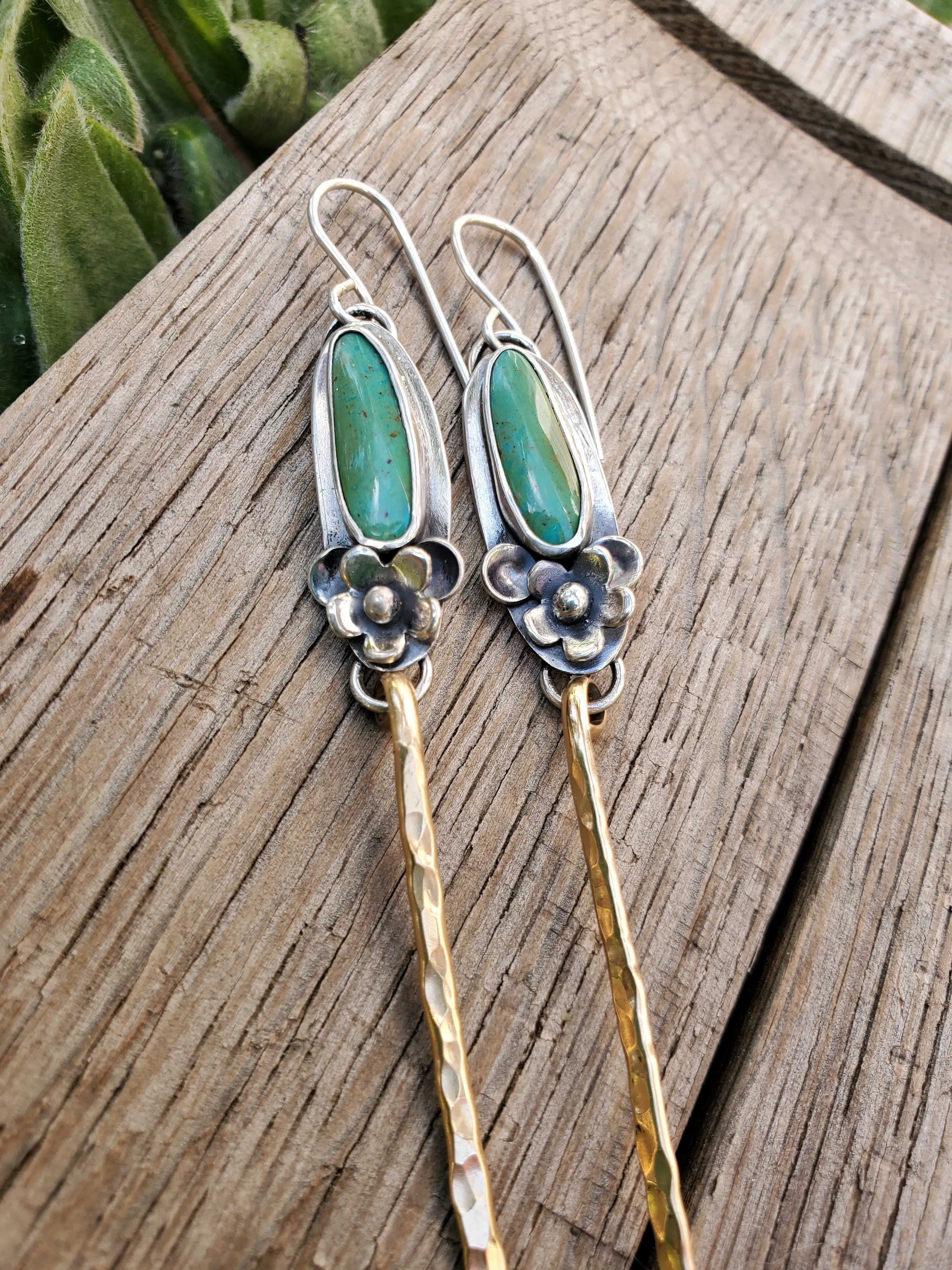 Turquoise Whimsey Long Earrings