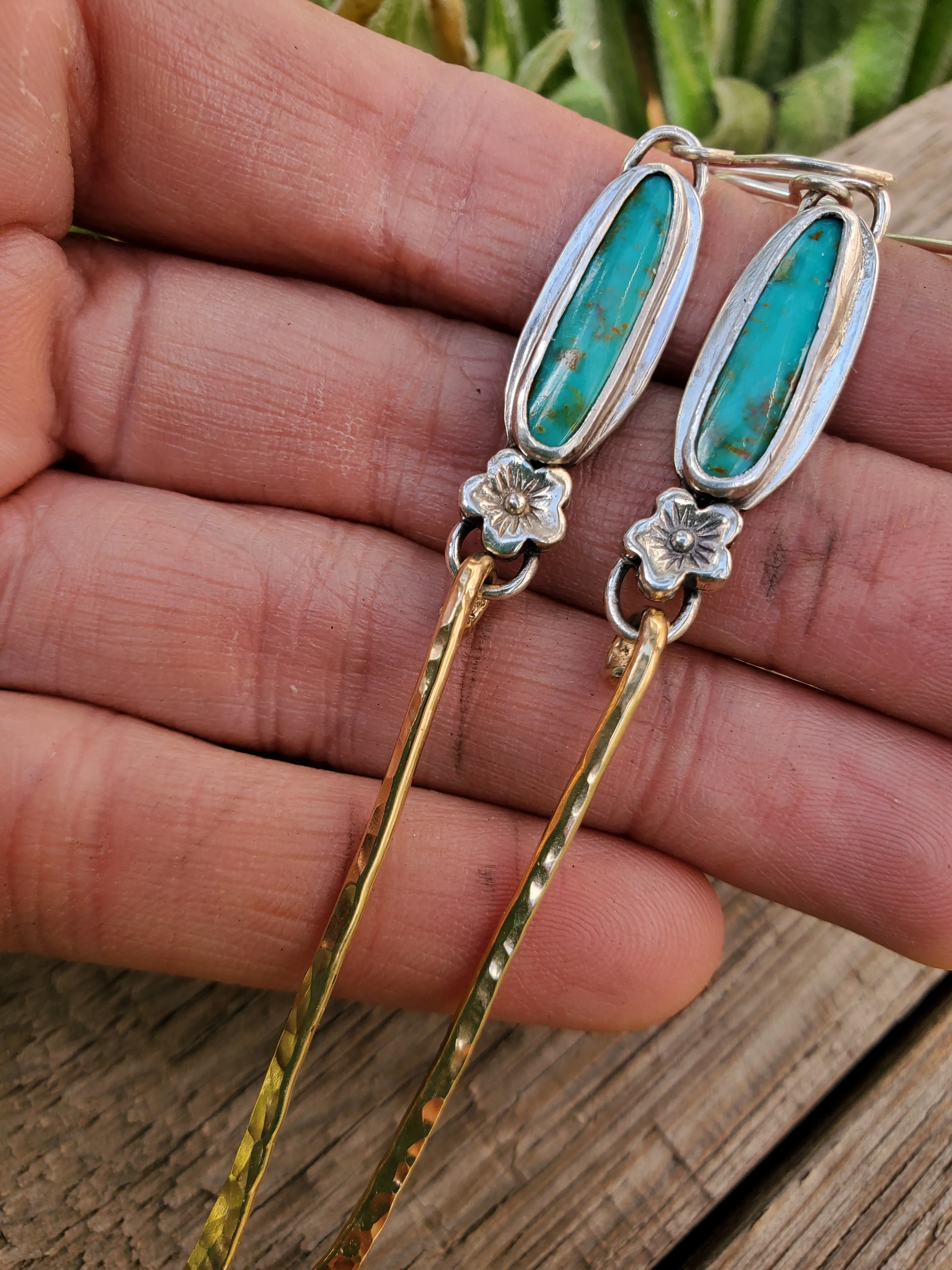 Turquoise Whimsey Long Earrings