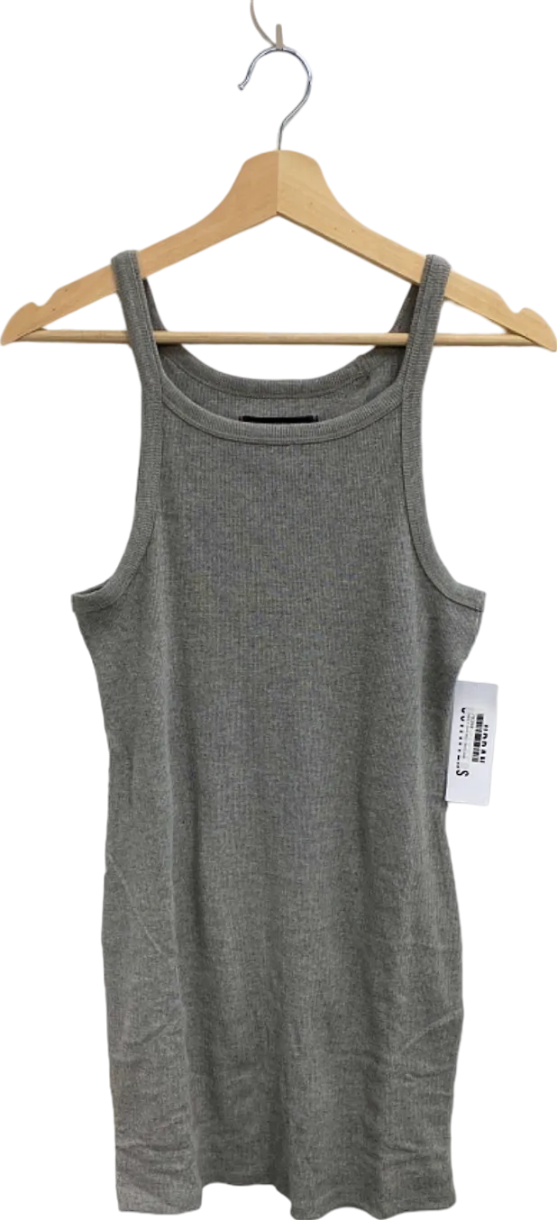 Urban Outfitters Grey Ribbed Tank Top UK 14