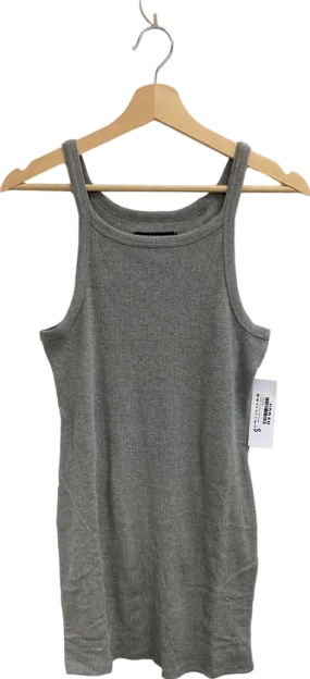 Urban Outfitters Grey Ribbed Tank Top UK 14