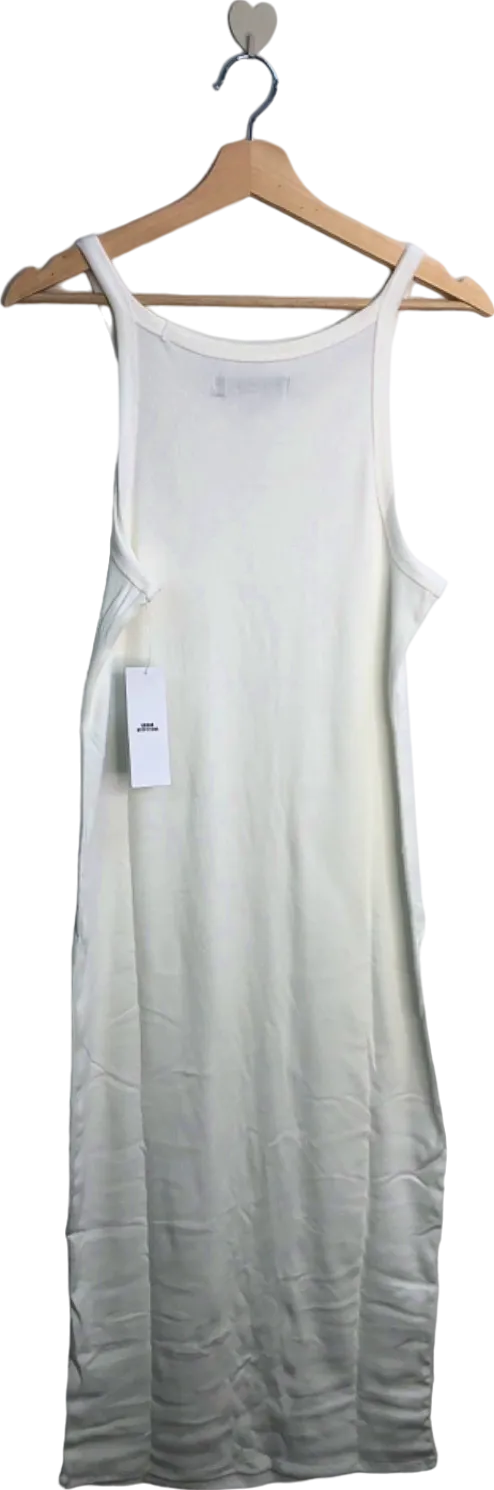 Urban Outfitters White Ribbed Sleeveless Dress UK 16