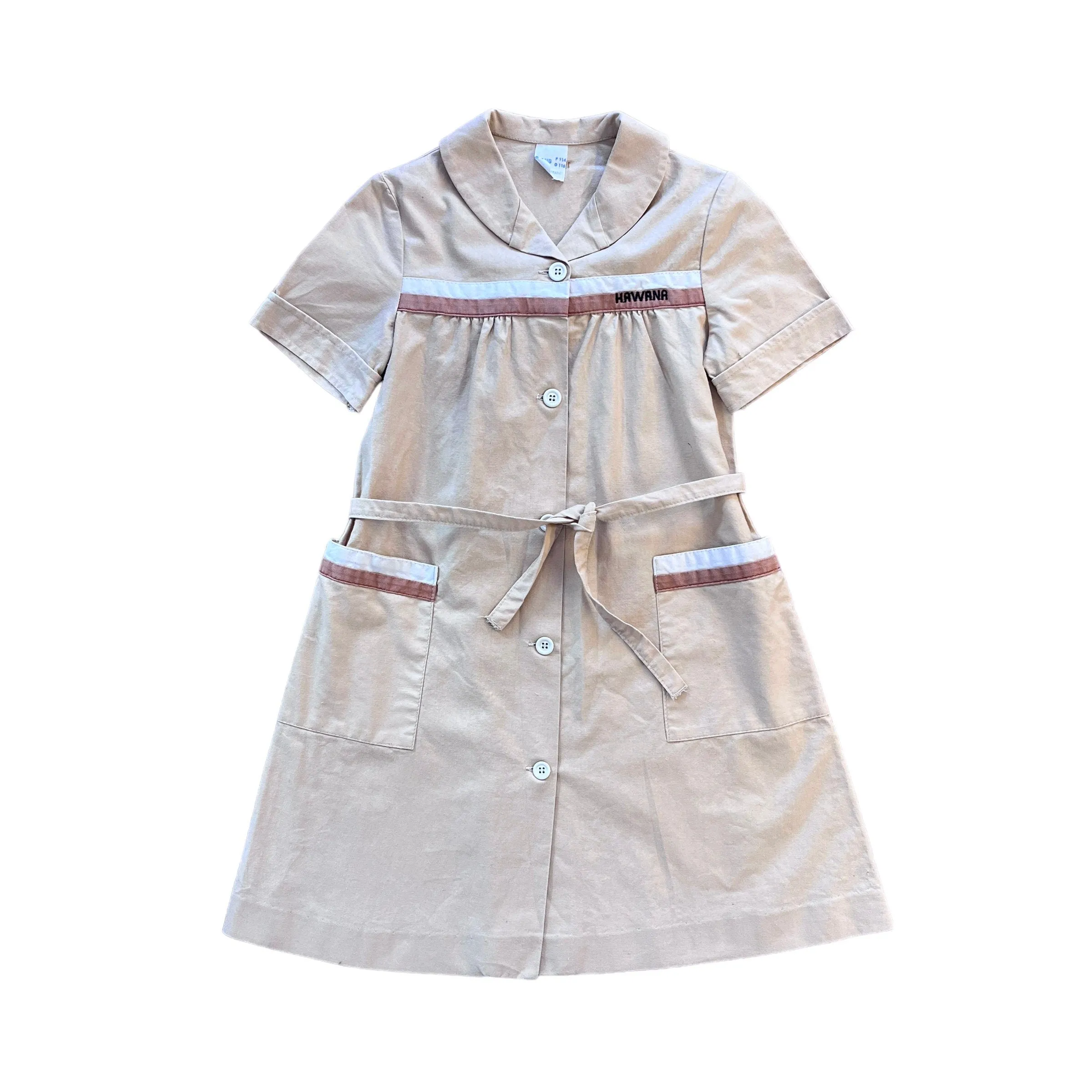 Vintage 1970's Beige Dress / 4-5Y