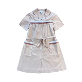 Vintage 1970's Beige Dress / 4-5Y