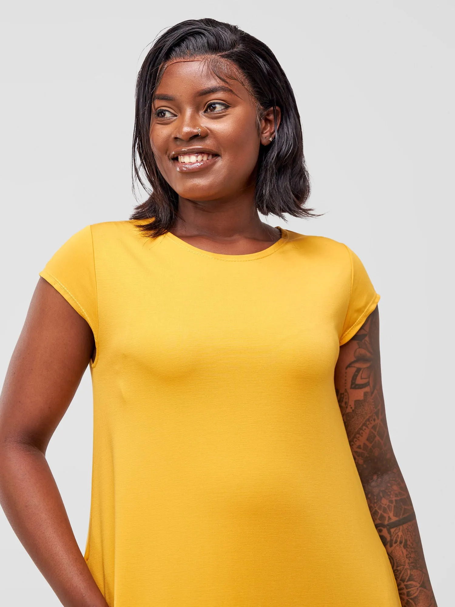 Vivo Basic Kena Tent Maxi Dress - Mustard