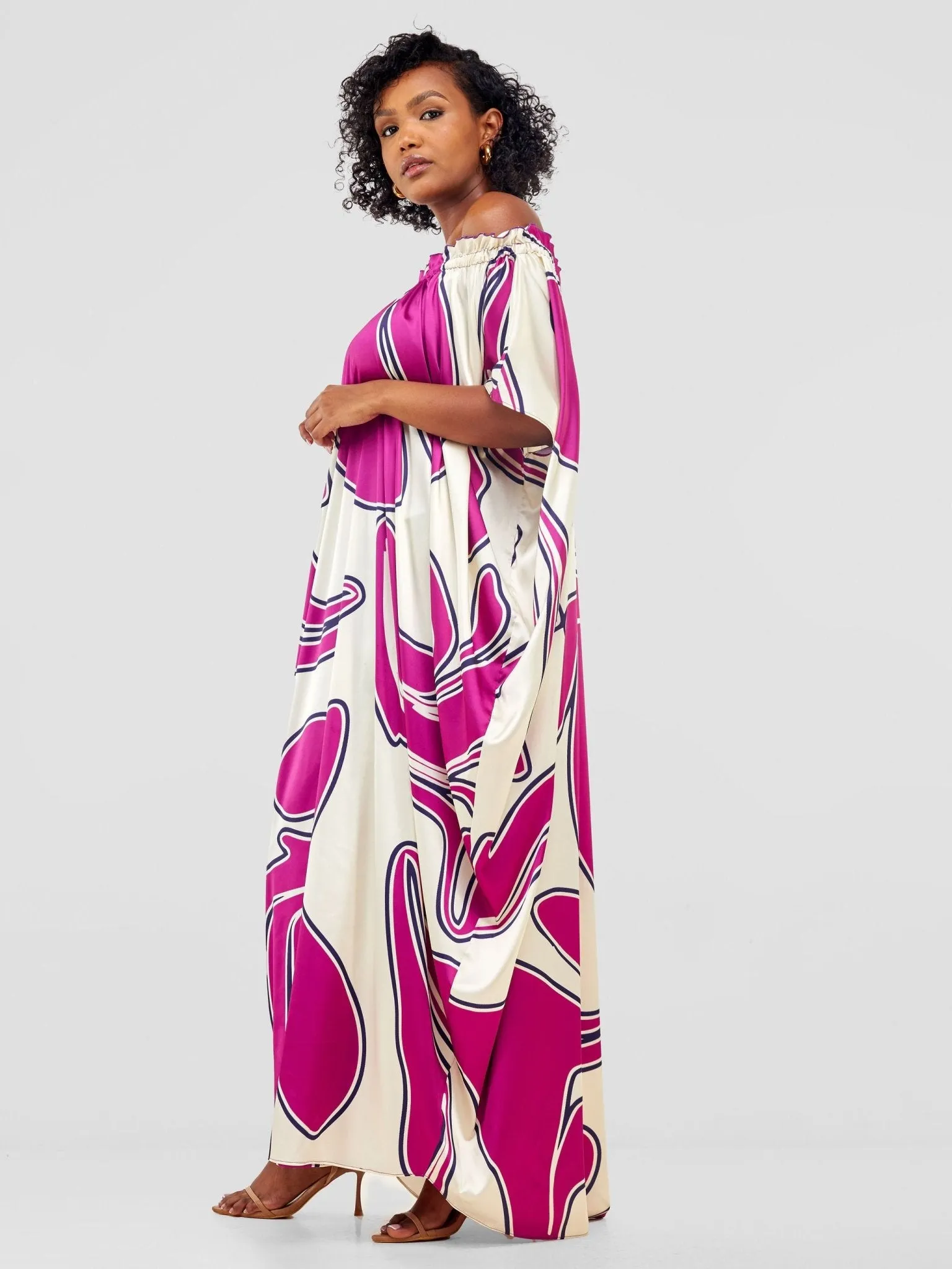 Vivo Sanyu Maxi Tent Dress - Purple / Cream Zazi Print