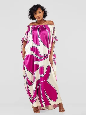 Vivo Sanyu Maxi Tent Dress - Purple / Cream Zazi Print