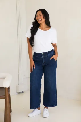 Wide Leg Jean in Dark Denim