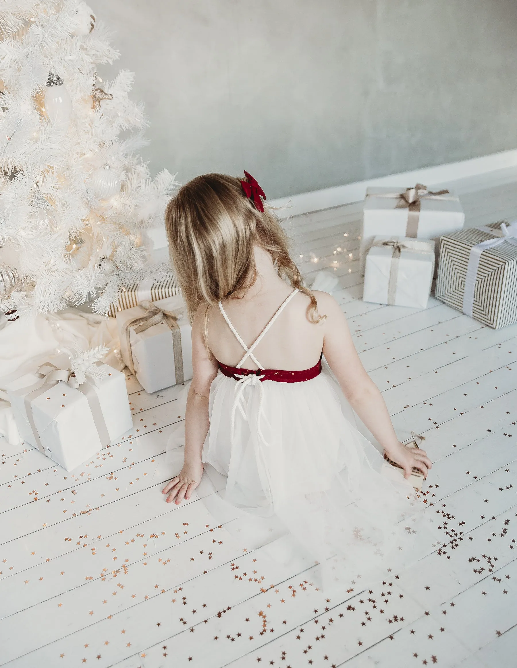 Willa Linen Tutu Dress - Golden Stars