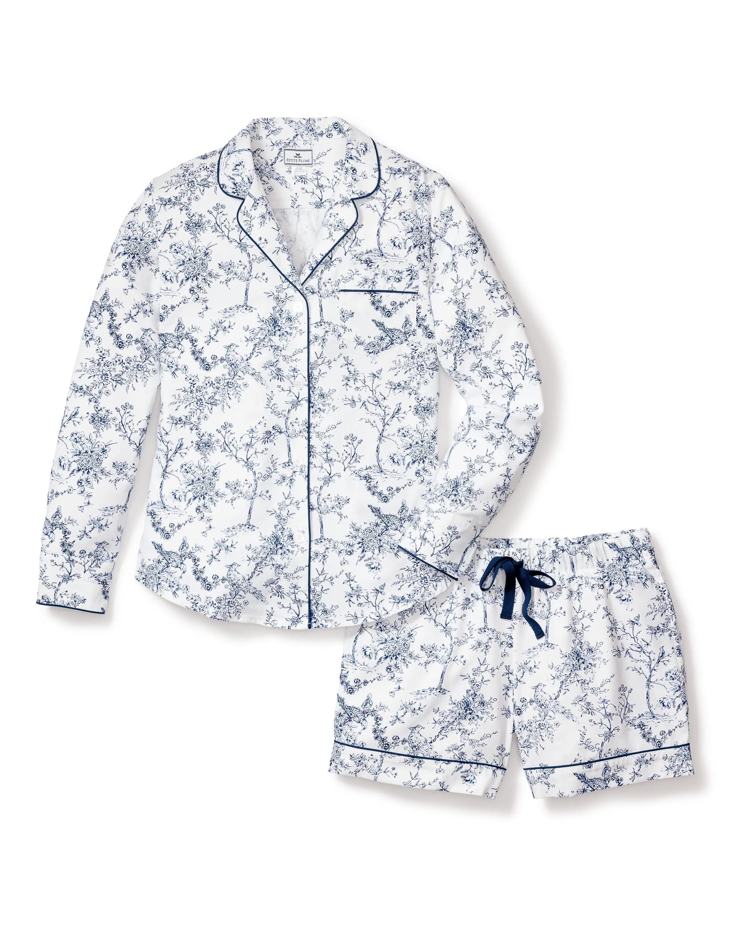 Women's Twill Long Sleeve Short Set | Timeless Toile