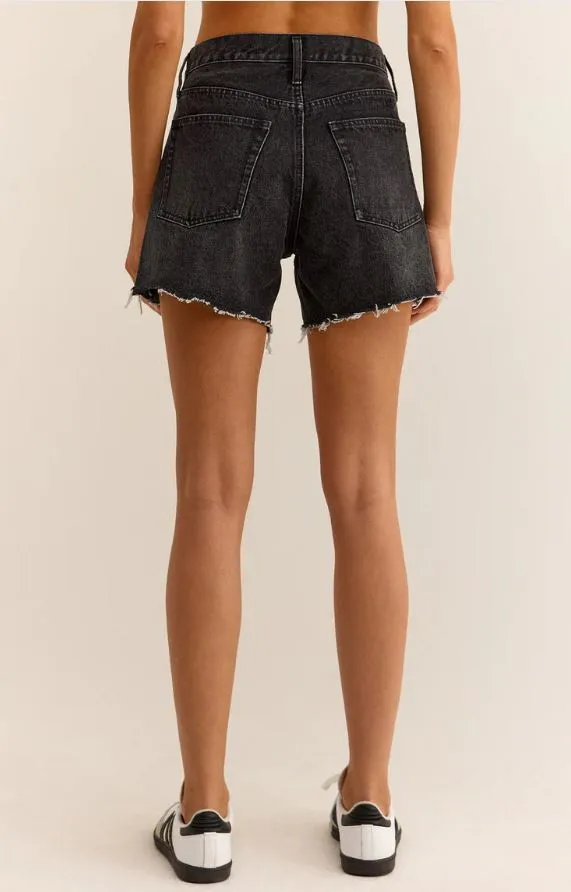 Z Supply Everyday Hi-Rise Denim Shorts in Washed Black